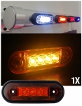 LED Όγκου 4 LED Πλευρικής Σήμανσης Πορτοκαλί 12V / 24V IP68 90mm x 30mm