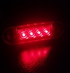 LED Όγκου 4 LED Πλευρικής Σήμανσης Κόκκινο 12V / 24V IP68 90mm x 30mm