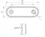 LED Όγκου 4 LED Πλευρικής Σήμανσης Λευκό 12V / 24V IP68 90mm x 30mm