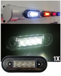 LED Όγκου 4 LED Πλευρικής Σήμανσης Λευκό 12V / 24V IP68 90mm x 30mm