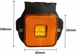 LED Φωτιστικό Πλευρικής Σήμανσης με Βάση 24V 65 mm x 65 mm Πορτοκαλί