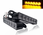 LED Φώτα Οδικής Βοήθειας 12V / 24V Πορτοκαλί Εξωτερικά 6 LED 17cm 2 τεμάχια με κοντρόλερ Controller