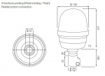 LED Φάρος Πορτοκαλί Διάφανος 12V / 24V Γρήγορη Σύνδεση 27cm