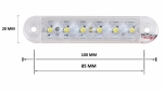 LED Όγκου με 6 LED 12V/24V IP66 Λευκό 100mm х 20mm x 10mm