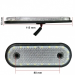 LED Όγκου Πλευρικής Σήμανσης 20 LED Λευκό 12V IP68 115mm x 45mm x 10mm