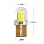 LED T10 COB SMD 12V Ψυχρό Λευκό 2 Τεμάχια με Επικάλυψη Σιλικόνης