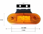 LED Φωτιστικό 9 Led Πλευρικής Σήμανσης Πορτοκαλί με Βάση 24V 115mm x 40mm