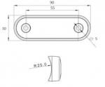 LED Όγκου 4 LED Πλευρικής Σήμανσης Μπλέ 12V / 24V IP68 90mm x 30mm