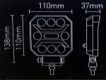 LED Προβολέας SLIM 10-30 Volt Υψηλής Ισχύος 27W Λευκό / Λευκό 110mm x 110mm x 37mm IP68