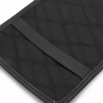 Μαξιλάρι Κάλυμμα Δερμάτινο για τον Τεμπέλη του Αυτοκινήτου Μαύρο με Λευκές Ραφές ECO Δέρμα 29cm x 17cm