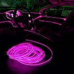 Εύκαμπτο Φωτιζόμενο LED Καλώδιο Neon 12V για Εσωτερική Διακόσμηση Αυτοκινήτου 1m Μωβ