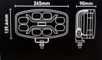 LED Προβολέας 10-30 Volt Υψηλής Ισχύος 48W Λευκό / Πορτοκαλί 245mm x 139.4mm x 90mm IP68