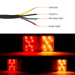 Σετ LED Φανάρι Φορτηγού Πίσω 12V Φρένων - Φλας - Πορείας SLIM 150mm x 80mm x 30mm IP67