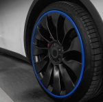 Αυτοκόλλητη Προστατευτική Ταινία Ζάντας Αυτοκινήτου & Διακοσμητικό 8mm Μπλε Χρώμα για τους 4 Τροχούς