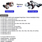 Λάμπες Αυτοκινήτου Angel Eyes για BMW E39 / E60 / E53 X5 / E65 / E87 / E63 LED Κίτρινο 5W 2τμχ.