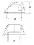 Σετ Φώτα Πινακίδας 12V / 24V Κόκκινο / Λευκό 85mm x 67mm 2 Τεμάχια