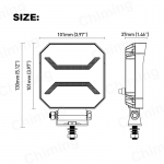 LED Προβολέας SLIM 10-30 Volt Υψηλής Ισχύος 15W Λευκό / Κόκκινο / Πορτοκαλί  101mm x 101mm x 37mm IP68