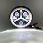 LED προβολέας Universal 7" ιντσών 18cm 9V - 32V Μικρή και Μεγάλη Σκάλα και Φώτα Ημέρας DRL Λευκό - Κίτρινο 7000lm για Τρακτέρ / Φορτηγών / Μοτοσυκλετών / ATV / Jeep κ.α