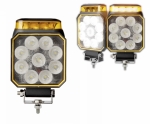 LED Προβολέας SLIM 10-30 Volt Υψηλής Ισχύος 10W με Ενσωματωμένο STROBE Οδικής Βοήθειας Πορτοκαλί 10cm x 12.8cm x 3.6cm