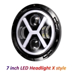 LED προβολέας Universal 7" ιντσών 18cm 9V - 32V Μικρή και Μεγάλη Σκάλα και Φώτα Ημέρας DRL Λευκό - Κίτρινο 6900lm για Τρακτέρ / Φορτηγών / Μοτοσυκλετών / ATV / Jeep κ.α