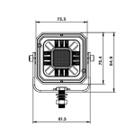 LED Προβολέας 10-30 Volt Υψηλής Ισχύος Λευκό DRL Πορτοκαλί / Κόκκινο IP68 E-mark E9