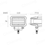 LED Προβολέας 10-30 Volt Υψηλής Ισχύος Λευκό DRL Πορτοκαλί / Λευκό IP68 E-mark E9