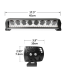 LED Μπάρα Ψυχρό Λευκό 10-30 Volt Υψηλής Ισχύος 80Watt DRL Φλάς Λάμψη Πορτοκαλί Προειδοποιητικό Φως 45cm IP67