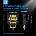 LED Προβολέας SLIM 10-30 Volt Υψηλής Ισχύος 17W Λευκό / DRL Πορτοκαλί 110mm x 110mm x 32mm IP68