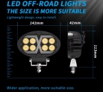 LED Προβολέας SLIM 10-30 Volt Υψηλής Ισχύος Λευκό / DRL Πορτοκαλί 142mm x 42mm IP68