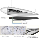 Φως Οροφής LED SMD Τύπου Πυραυλάκι Χρωμίου για Φορτηγά 12V / 24V Λευκό 40.5cm x 8.9cm