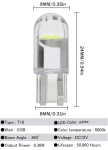 LED T10 COB SMD 12V Ψυχρό Λευκό 2 Τεμάχια με Επικάλυψη