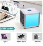 Μίνι Kλιματιστικό Ανεμιστηράκι USB με Φωτισμό LED 7 Χρωμάτων 17cm X 17cm X 17cm