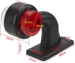 LED Όγκου Κερατάκια 12V / 24V IP67 Κόκκινό / Λευκό 115mm