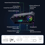 Ασύρματο Ακουστικό Κράνους Μοτοσυκλέτας Bluetooth με Αμφίδρομη Ενδοεπικοινωνία και Έξυπνη Ακύρωση Θορύβου 1 τεμ.