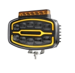 LED Προβολέας 10-30 Volt 55W με Ενσωματωμένο STROBE Οδικής Βοήθειας Λευκό / Λευκό - Λευκό / Πορτοκαλί IP68 E4 245mm x 167mm x 90mm