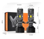 LED KIT Λάμπες Αυτοκινήτου Y10 Νέας Γενιάς H7 50W 6400Lm 6000K Λαμπτήρες Πορείας LED Headlights 12V / 24V Can Bus 360°