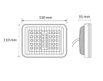 LED Φανάρι Ομίχλης / Όγκου Πορτοκαλί 12V / 24V E-Mark 130mm x 110mm x 35mm