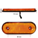 LED Φωτιστικό Πλευρικής Σήμανσης Πορτοκαλί με Βάση 12V - 24V 115mm x 10mm