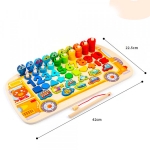 Εκπαιδευτικό Παιδικό Παιχνίδι ΛΕΩΦΟΡΕΙΟ MONTESSORI με Ψάρια / Δαχτυλίδια / Αριθμούς / Φιγούρες και Οχήματα
