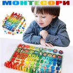 Ξύλινο Εκπαιδευτικό Παιχνίδι MONTESSORI με Ζώα / Ψάρια / Δαχτυλίδια / Αριθμούς και Φιγούρες