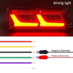 Σετ Πίσω Φανάρια LED Αριστερό - Δεξιό 12V / 24V με Δυναμικό Φλας Νέον Εφέ 32cm x 13cm για Λεωφορείο / Φορτηγό / Ρυμουλκούμενα / Τροχόσπιτα
