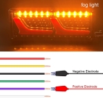 Σετ Πίσω Φανάρια LED Αριστερό - Δεξιό 12V / 24V με Δυναμικό Φλας Νέον Εφέ 32cm x 13cm για Λεωφορείο / Φορτηγό / Ρυμουλκούμενα / Τροχόσπιτα