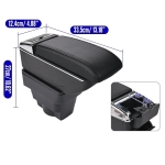 Δερμάτινο Υποβραχιόνιο για Opel Astra J 2009–2018 MK4 - Οικολογικό δέρμα - Μαύρο