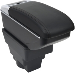 Δερμάτινο Υποβραχιόνιο για Opel Astra J 2009–2018 MK4 - Οικολογικό δέρμα - Μαύρο