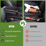 Δερμάτινο Υποβραχιόνιο για Opel Astra J 2009–2018 MK4 - Οικολογικό δέρμα - Μαύρο