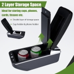 Δερμάτινο Υποβραχιόνιο για Opel Astra J 2009–2018 MK4 - Οικολογικό δέρμα - Μαύρο