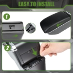 Δερμάτινο Υποβραχιόνιο για Opel Astra J 2009–2018 MK4 - Οικολογικό δέρμα - Μαύρο