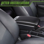 Δερμάτινο Υποβραχιόνιο για Opel Astra J 2009–2018 MK4 - Οικολογικό δέρμα - Μαύρο