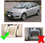 Δερμάτινο Υποβραχιόνιο για Ford Focus MK2 2005–2011 - Οικολογικό δέρμα - Μαύρο