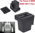 Δερμάτινο Υποβραχιόνιο για Ford Focus MK2 2005–2011 - Οικολογικό δέρμα - Μαύρο